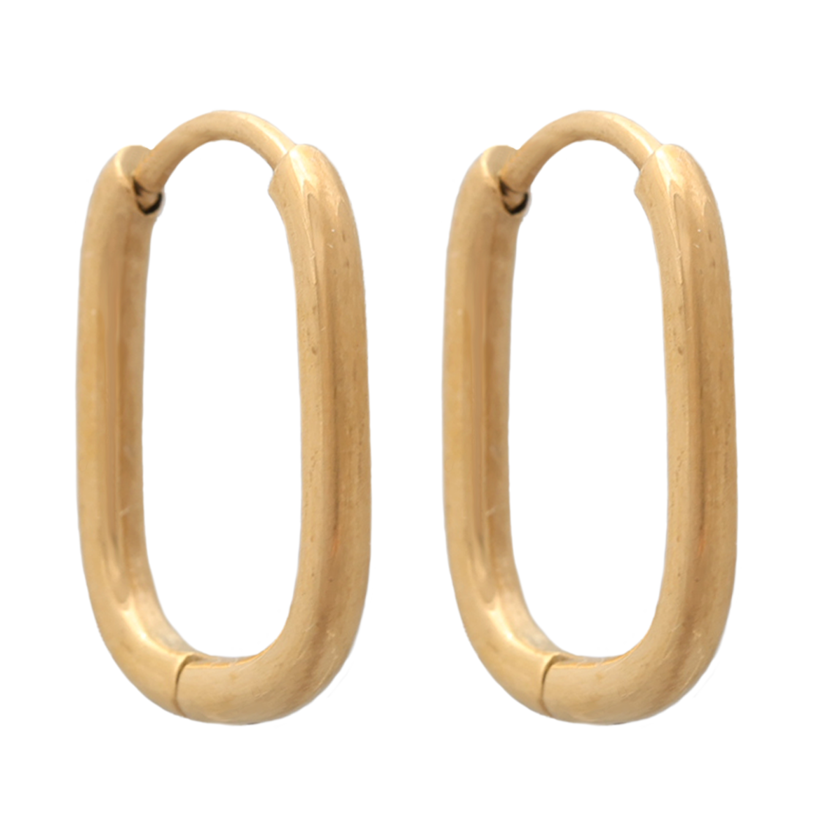 Gold Hinged rectangle  Hoop